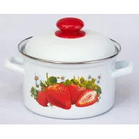 Кастрюля эмалированная Сочная клубника - Лысьвенские Эмали 3 л
