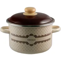 Кастрюля эмалированная цилиндрическая Vintage ТМ Appetite 5.5 л