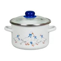 Кастрюля эмалированная цилиндрическая 3 л Гуси