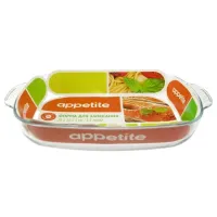 Форма стеклянная прямоугольная 34х22х6 см/2.7 л с руч ТМ Appetite