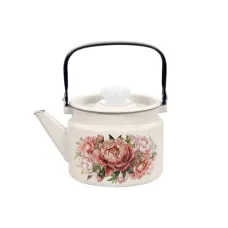 Чайник эмалированный 2 л Букет пионов