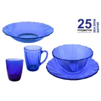Набор стеклянный 24+1 предмета SEA BRIM SAPHIR