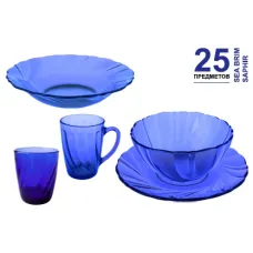 Набор стеклянный 24+1 предмета SEA BRIM SAPHIR