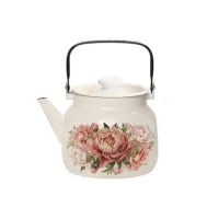 Чайник эмалированный 3.5 л Букет пионов