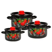 Набор эмалированной посуды 3 предмета Помидорки