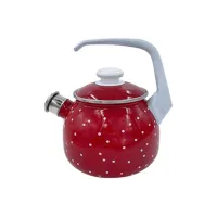 Чайник эмалированный 2.5 л White Dots Вишневый