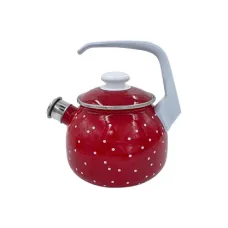 Чайник эмалированный 2.5 л White Dots Вишневый
