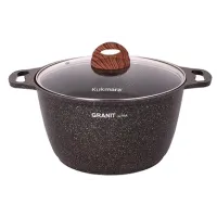 Кастрюля с антипригарным покрытием литая 6 л стекл/кр Granit Ultra Original ТМ KUKMARA