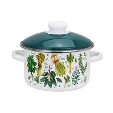 Кастрюля эмалированная цилиндрическая Пряные травы мет/об 2 л