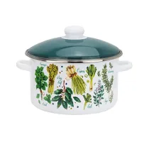 Кастрюля эмалированная цилиндрическая Пряные травы 3 л мет/об