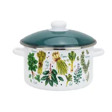Кастрюля эмалированная цилиндрическая Пряные травы 4 л мет/об