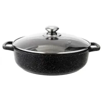 Жаровня с антипригарным покрытием литая 26 см стекл/кр Гранит Плюс ТМ Традиция