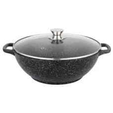 Казан с антипригарным покрытием литой 28 см 4 л стекл/кр Гранит плюс ТМ Традиция