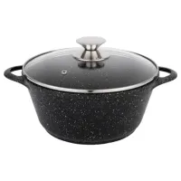 Кастрюля с антипригарным покрытием литая 3 л стекл/кр Гранит Плюс ТМ Традиция