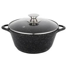 Кастрюля с антипригарным покрытием литая 3 л стекл/кр Гранит Плюс ТМ Традиция