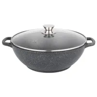 Казан с антипригарным покрытием литой 28 см 4 л стекл/кр Кристалл ТМ Традиция