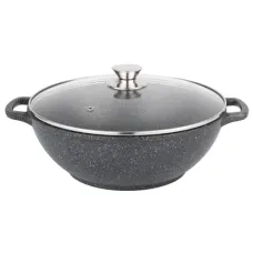 Казан с антипригарным покрытием литой 28 см 4 л стекл/кр Кристалл ТМ Традиция