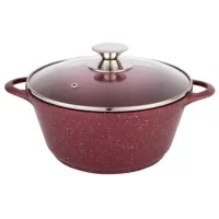 Кастрюля с антипригарным покрытием литая 3 л стекл/кр Рубин ТМ Традиция