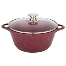 Кастрюля с антипригарным покрытием литая 3 л стекл/кр Рубин ТМ Традиция