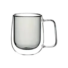 Термокружка стеклянная 250 мл двойные стенки Crystall Grey Studio TM Appetite