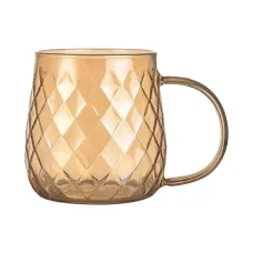 Термокружка стеклянная 350 мл с гранями Crystall Amber Studio TM Appetite