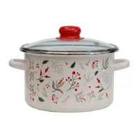 Кастрюля эмалированная цилиндрическая Ягодки 3 л стекл/кр мет/об