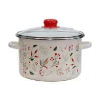 Кастрюля эмалированная цилиндрическая Ягодки 4 л стекл/кр мет/об