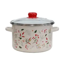 Кастрюля эмалированная цилиндрическая Ягодки 4 л стекл/кр мет/об