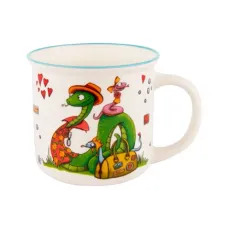 Кружка фарфоровая 400 мл цилиндр Змейки 2 ТМ Appetite