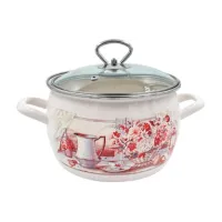 Кастрюля эмалированная 5 л Летний этюд