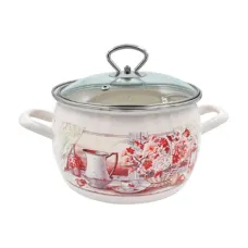 Кастрюля эмалированная 5 л Летний этюд