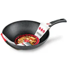 Сковорода с антипригарным покрытием Вок литая 28 см Гранит индукция ТМ НМП