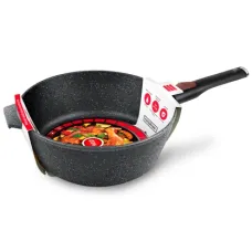 Сотейник с антипригарным покрытием литой 26 см съемн/руч индукция Гранит ТМ НМП