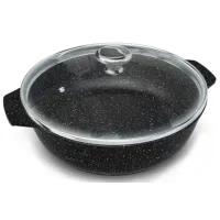 Жаровня с антипригарным покрытием литая 4 л стеклянная крышка Neva Granite ТМ NEVA