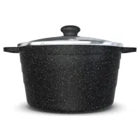 Кастрюля с антипригарным покрытием литая 4 л стеклянная крышка Neva Granite ТМ NEVA