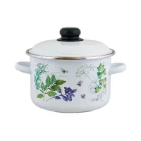 Кастрюля эмалированная цилиндрическая Травы 2 л ТМ Appetite