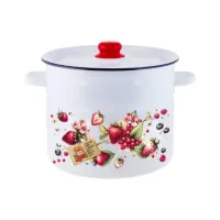 Кастрюля эмалированная цилиндрическая Ягодки 9 л ТМ Appetite