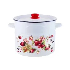 Кастрюля эмалированная цилиндрическая Ягодки 9 л ТМ Appetite