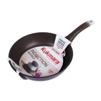 Сковорода с антипригарным покрытием литая 24 см Кофейный мрамор индукция ТМ KUKMARA