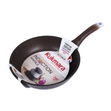 Сковорода с антипригарным покрытием литая 24 см Кофейный мрамор индукция ТМ KUKMARA
