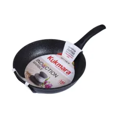 Сковорода с антипригарным покрытием литая 24 см Темный мрамор индукция ТМ KUKMARA