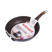 Сковорода с антипригарным покрытием литая 26 см Кофейный мрамор индукция ТМ KUKMARA