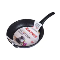 Сковорода с антипригарным покрытием литая 26 см Темный мрамор индукция ТМ KUKMARA