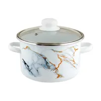 Кастрюля эмалированная цилиндрическая Marble 5.5 л стекл/кр ТМ Appetite