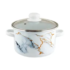 Кастрюля эмалированная цилиндрическая Marble 5.5 л стекл/кр ТМ Appetite