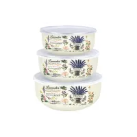 Набор мисок эмалированных 3 предмета пластиковая крышка Эдем TM Appetite