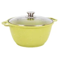 Кастрюля с антипригарным покрытием литая 6 л стеклянная крышка Trendy Style Lime ТМ KUKMARA