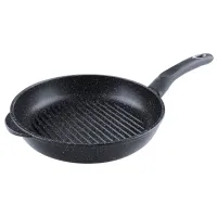 Сковорода-гриль с антипригарным покрытием литая Гранит 26 см ТМ Традиция