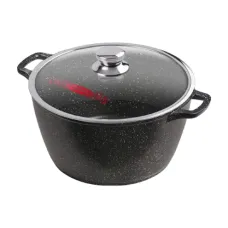 Кастрюля с антипригарным покрытием литая стеклянная крышка Гранит 5 л ТМ Горница