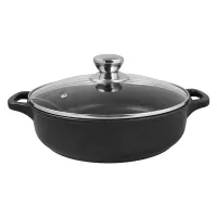 Жаровня с антипригарным покрытием литая стеклянная крышка Комфорт 26 см ТМ Традиция